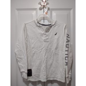Nautica Boys white long sleeve top size Medium 6/7
